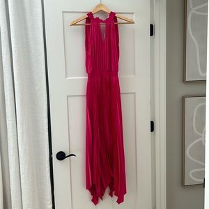 High neck Pink midi formal dress